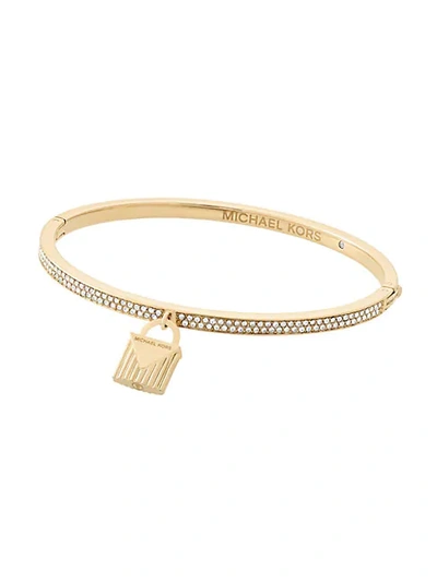 Michael Kors Fashion Crystal And Stainless Steel Charm Bracelet In Gold