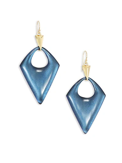 Alexis Bittar Pointed Pyramid Lucite Drop Earrings In Blue