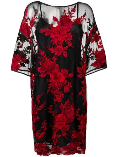 Antonio Marras Floral Pattern Sheer Dress In Black