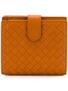 Bottega Veneta Intrecciato Wallet In Orange