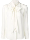 Marc Jacobs Neck-tied Fitted Blouse - White