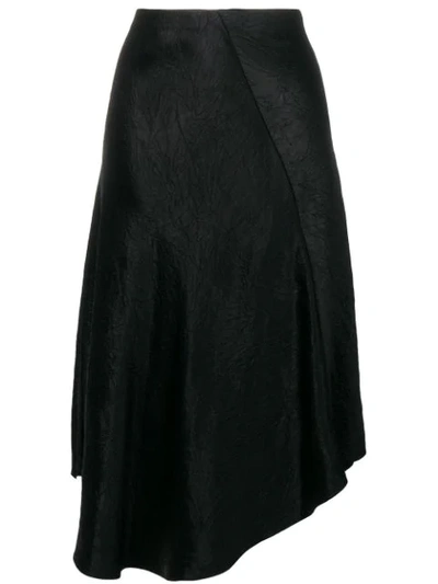 Vince Creased Asymmetric Skirt In Black