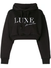 Andrea Crews Luxe Signature Cropped Hoodie - Black