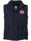 Canada Goose Button Padded Gilet In Blue
