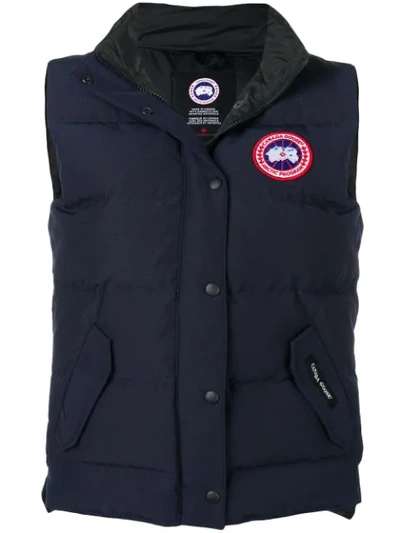 Canada Goose Button Padded Gilet In Blue