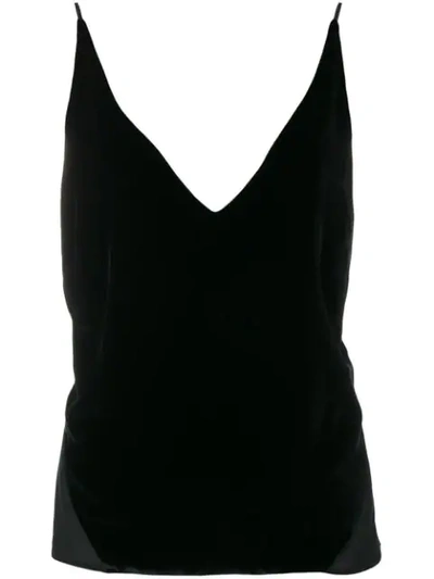 J Brand Velvet Waistcoat Top In Black