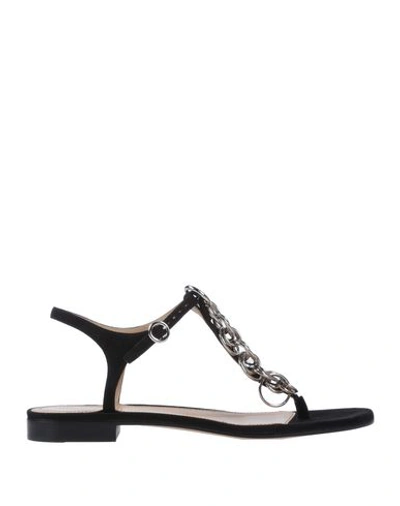 Chloé Toe Strap Sandals In Black