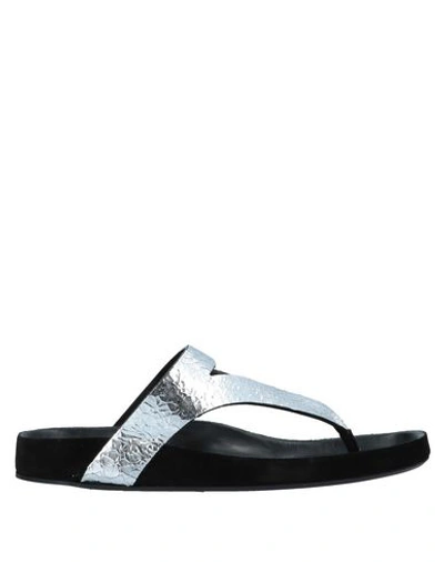 Isabel Marant Elbry Metallic Leather Thong Sandal In Silver