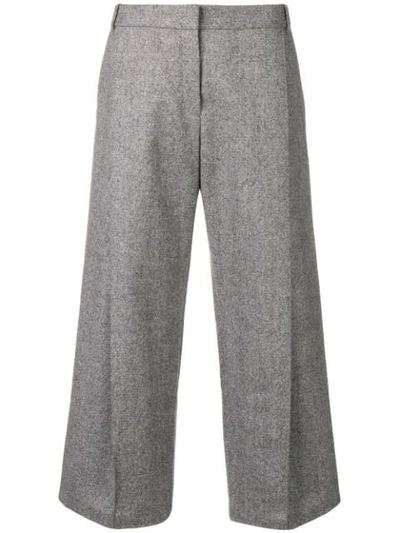 Barbara Bui Wide Leg Cropped Trousers In Grey