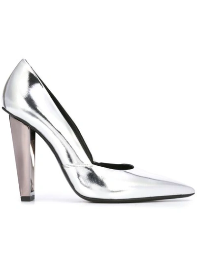 Poiret Metallic-heel Pumps In Silver