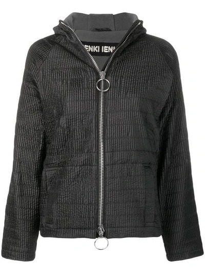 Ienki Ienki Zipped Hooded Track Jacket In Black