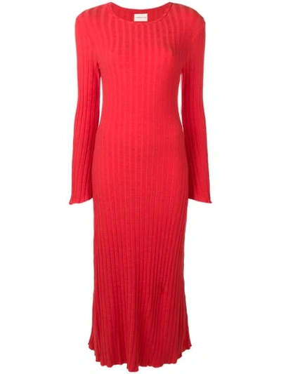 Simon Miller Rib Knit Maxi Dress - Red