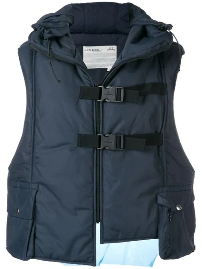 A-cold-wall* Hooded Padded Vest In Blue