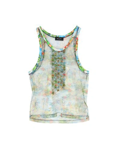 Dsquared2 Tank Tops In Green