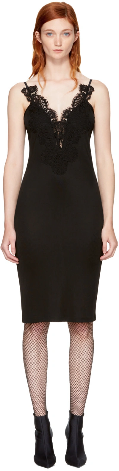 Givenchy Cami Jersey Macrame Dress In Black