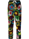 Ashish Sequin Floral Patch Trousers In Black