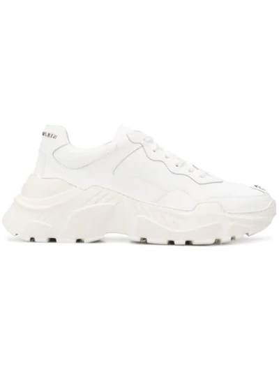 Philipp Plein Ridged Platform Sneakers In 01 White