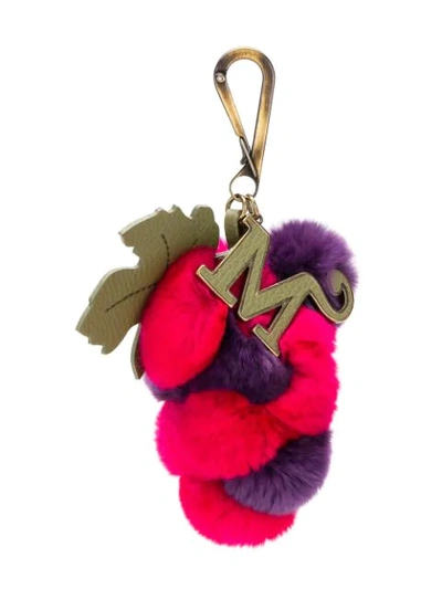 Mr & Mrs Italy Fur Grapes Charms Rabbir Fur In Pink