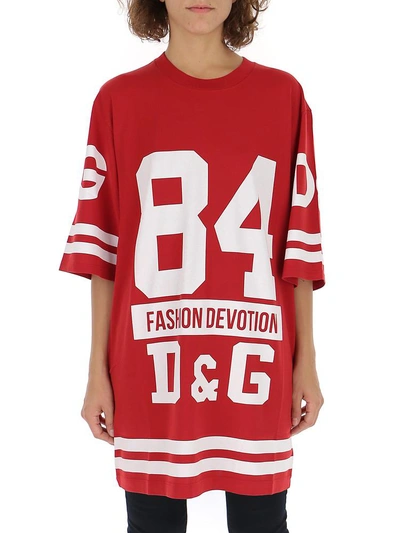 Dolce & Gabbana Oversized Graphic T In Red