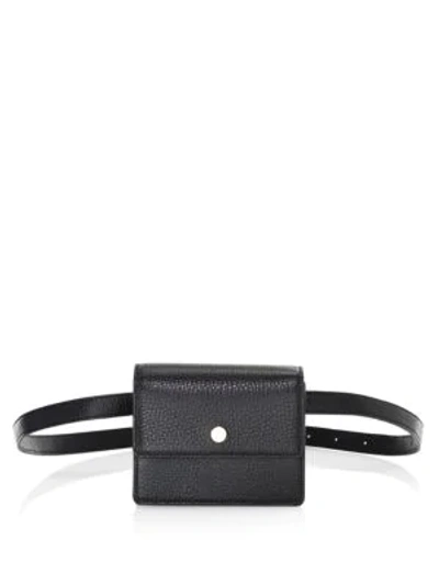 Oad Mini Pebbled Leather Messenger Belt Bag In True Black