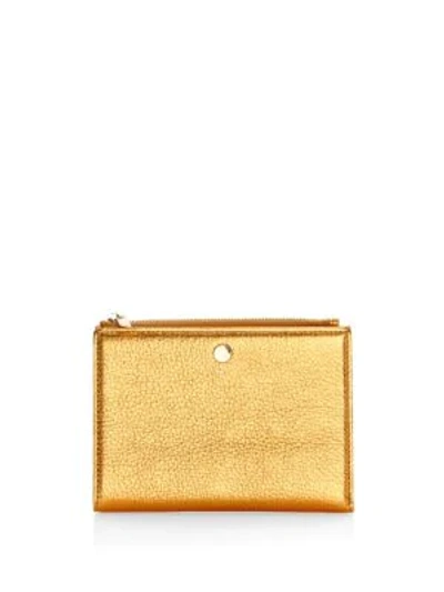 Oad Everywhere Metallic Leather Travel Wallet In Honey Gold
