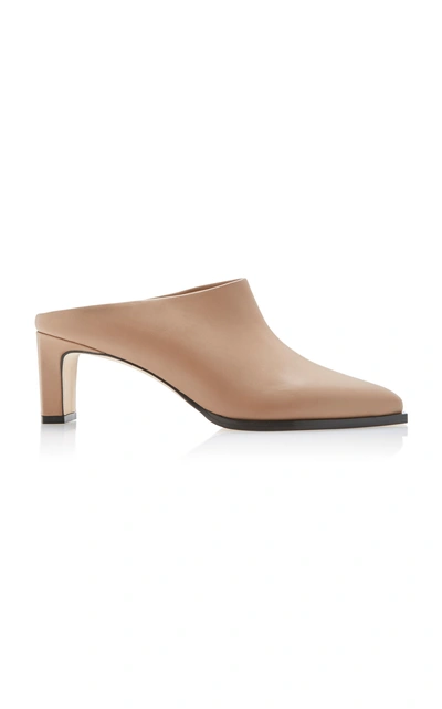 Atp Atelier Fave Leather Mules In Neutral