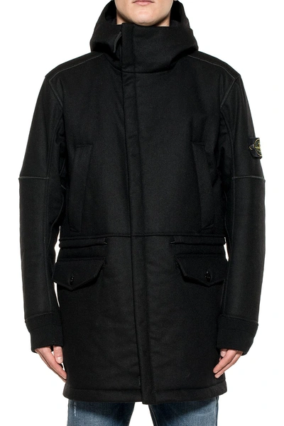 Stone Island Black Panno-r 4l Stretch Hooded Jacket | ModeSens