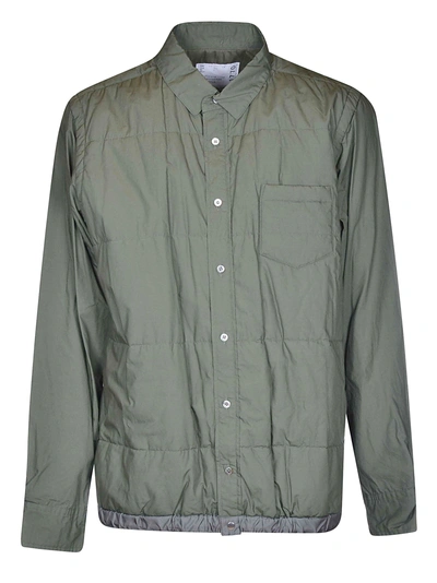 Sacai Drawstring Shirt Jacket In Green