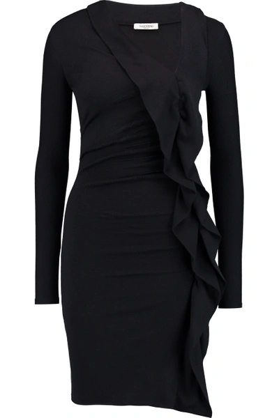 Valentino Ruffled Wool-blend Mini Dress | ModeSens