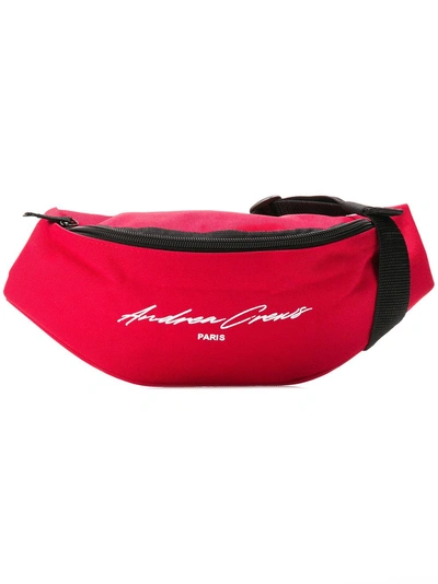 Andrea Crews Logo Belt Bag In Red