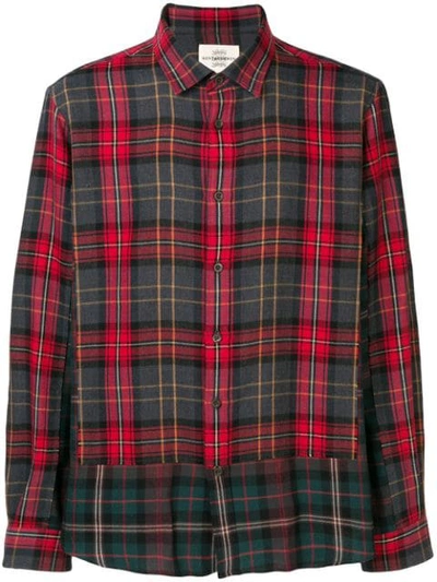 Kent & Curwen Contrast Plaid Shirt In Red