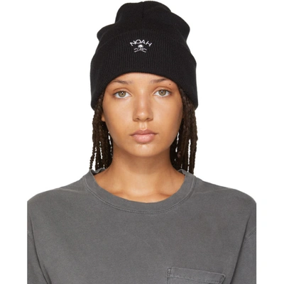NOAH NOAH NYC BLACK JOLLY ROGER WORK BEANIE 