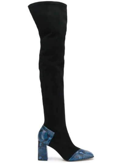 Ssheena Over Knee Heeled Boots - Black