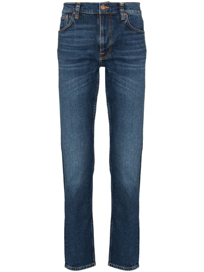 Nudie Jeans Lean Dean Slim-fit Tapered Organic Stretch-denim Jeans In Blue