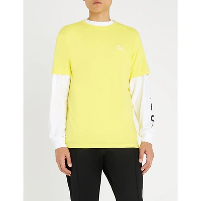 Assid Logo-print Cotton-jersey T-shirt In Yellow