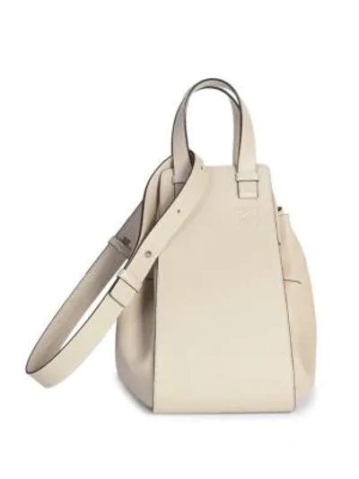 Loewe Medium Hammock Drawstring Leather Bag In Light Oat