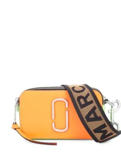 Marc Jacobs The Snapshot Fluoro Leather Camera Bag In Bright Orange