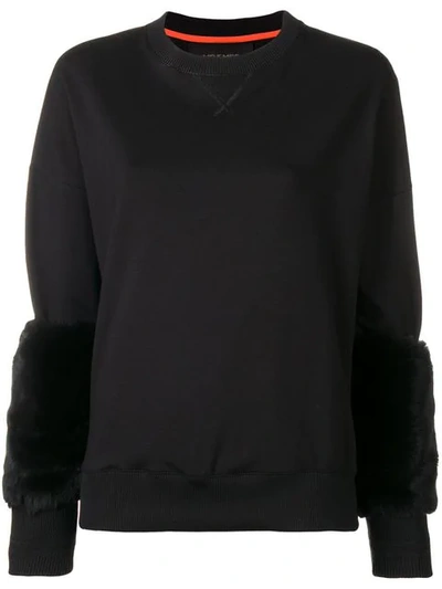 Mr & Mrs Italy Fur-cuff Fitted Sweater In Black