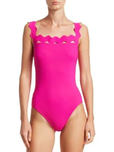Karla Colletto Swim Havana Scallop-trim One-piece Swimsuit In Primrose