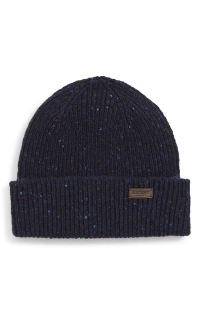 Barbour Lowerfell Donegal Beanie Hat - Blue In Navy