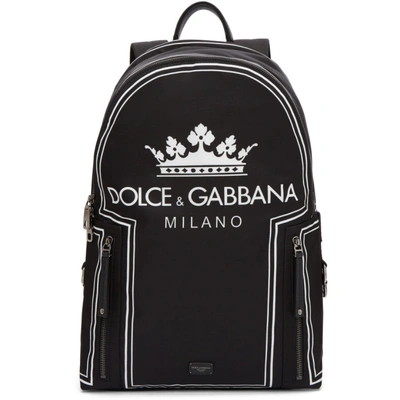 Dolce & Gabbana Dolce And Gabbana Black Dg Logo Backpack In Hnr18 Black