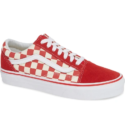 Vans Old Skool Sneaker In Racing Red/ White
