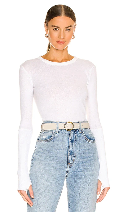 Enza Costa Colorblock Cotton-cashmere Top In White