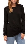 Stateside Twist Front Fleece Sweatshirt In Black