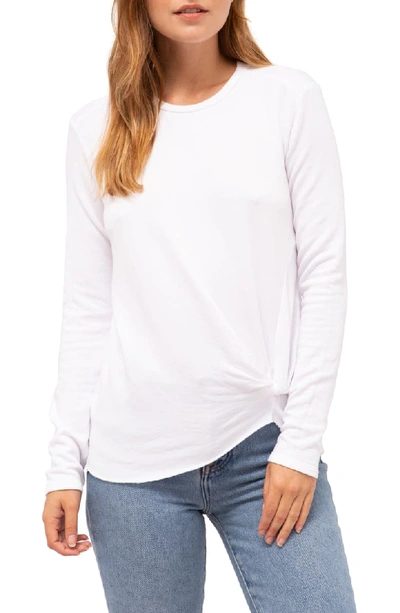 Stateside Twist Front Fleece Sweatshirt In White