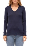 Stateside Long Sleeve Slub Cotton Tee In Navy