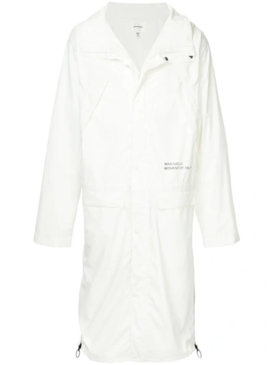 Makavelic Mot Long Raincoat In White
