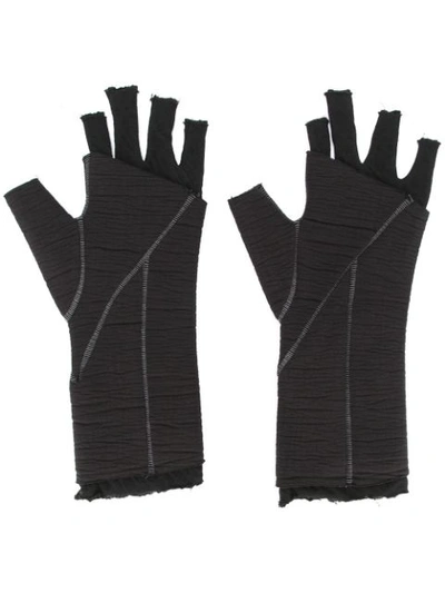 Thom Krom Fingerless Gloves In Black