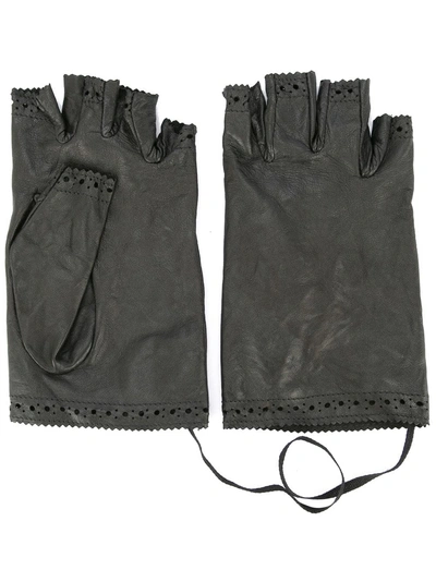 Rundholz Cut Patterned Gloves In Black
