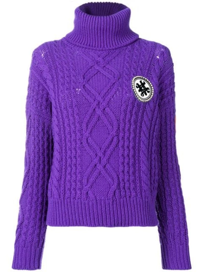 Mr & Mrs Italy Logo Roll-neck Jumper In Purple